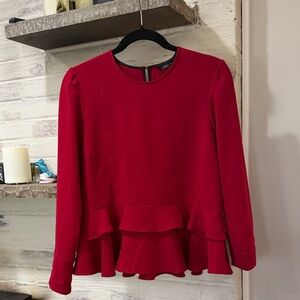 Zara Vibrant Red Layered Blouse